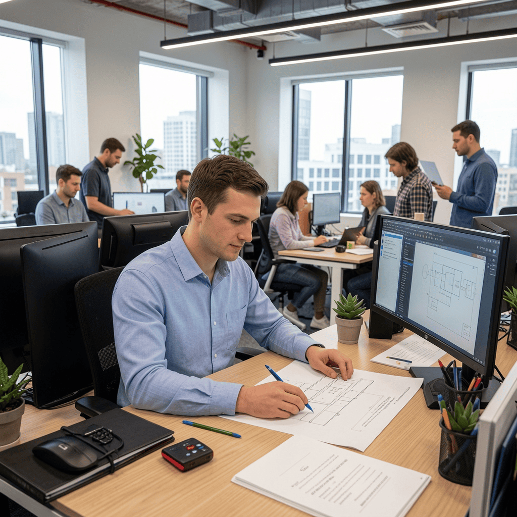 Человек работает